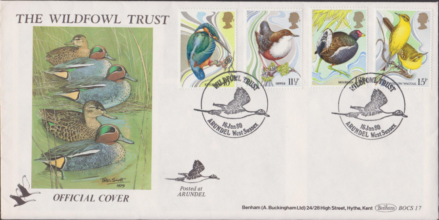 1980 Benham FDC British Birds Arundel West Sussex Postmark